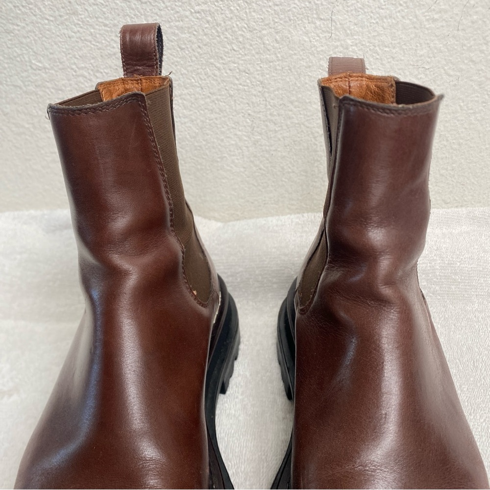 Sandro Paris Women's Brown Leather Chelsea Combat Boot Size 5.5/6 Streetwear - Picture 8 of 16